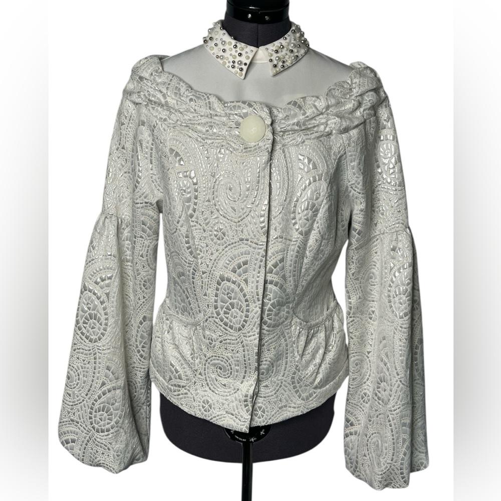 Arden B Cream Metallic Jacket